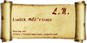 Ludik Máriusz névjegykártya